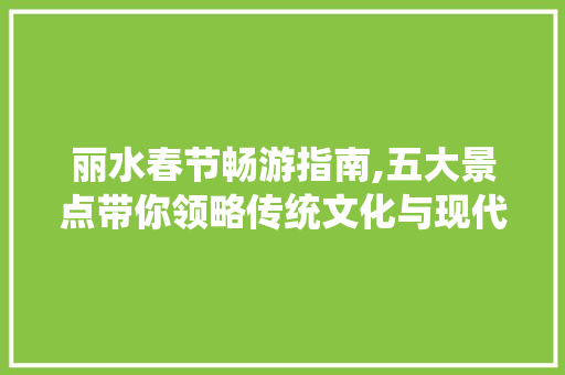 丽水春节畅游指南,五大景点带你领略传统文化与现代魅力的完美融合