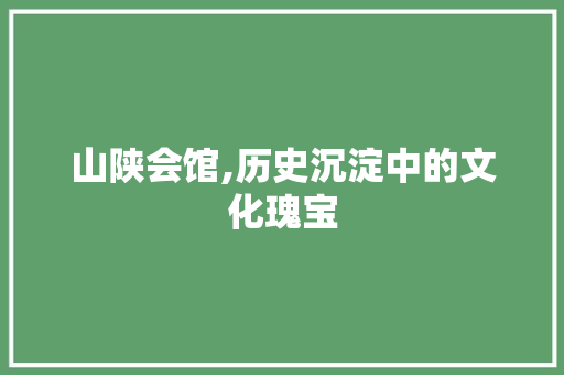 山陕会馆,历史沉淀中的文化瑰宝  第1张