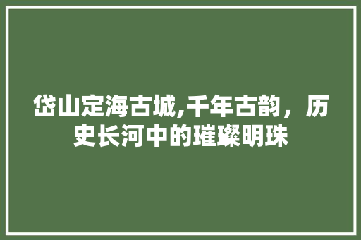 岱山定海古城,千年古韵，历史长河中的璀璨明珠