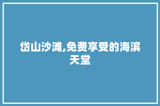 岱山沙滩,免费享受的海滨天堂