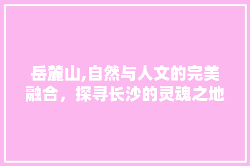 岳麓山,自然与人文的完美融合，探寻长沙的灵魂之地