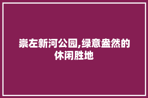 崇左新河公园,绿意盎然的休闲胜地