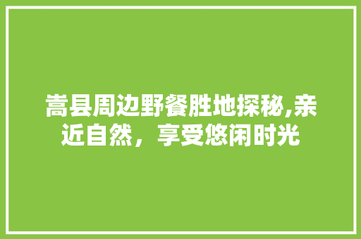 嵩县周边野餐胜地探秘,亲近自然，享受悠闲时光