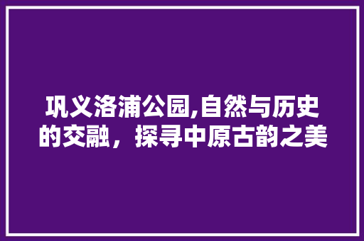 巩义洛浦公园,自然与历史的交融，探寻中原古韵之美