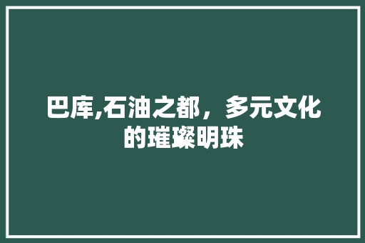 巴库,石油之都，多元文化的璀璨明珠