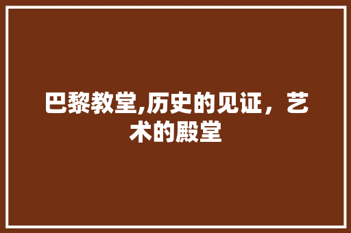 巴黎教堂,历史的见证，艺术的殿堂