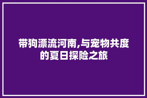 带狗漂流河南,与宠物共度的夏日探险之旅