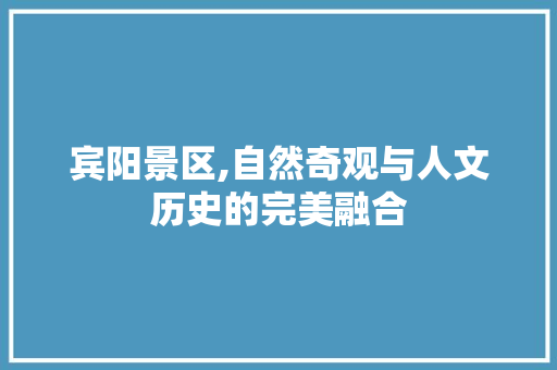 宾阳景区,自然奇观与人文历史的完美融合