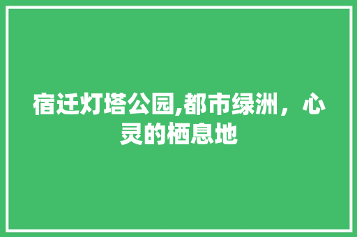 宿迁灯塔公园,都市绿洲，心灵的栖息地