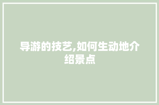 导游的技艺,如何生动地介绍景点