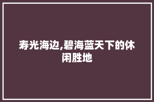 寿光海边,碧海蓝天下的休闲胜地