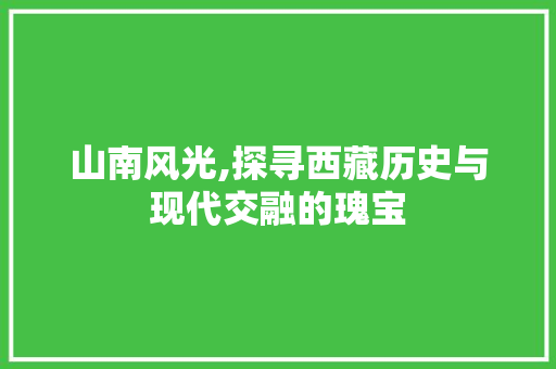 山南风光,探寻西藏历史与现代交融的瑰宝