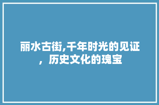 丽水古街,千年时光的见证，历史文化的瑰宝