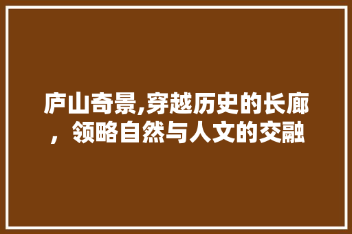 庐山奇景,穿越历史的长廊，领略自然与人文的交融