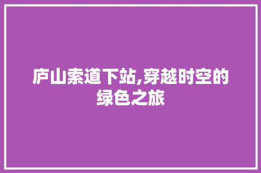 庐山索道下站,穿越时空的绿色之旅