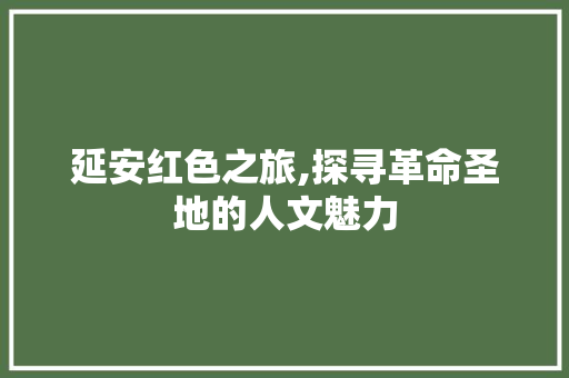 延安红色之旅,探寻革命圣地的人文魅力