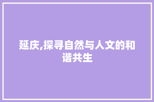 延庆,探寻自然与人文的和谐共生