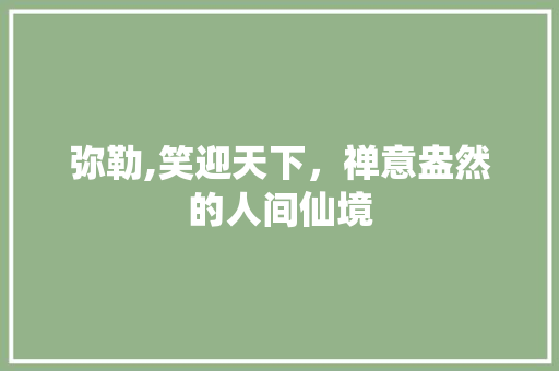 弥勒,笑迎天下，禅意盎然的人间仙境