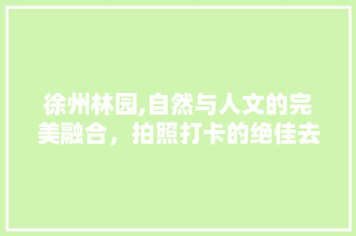 徐州林园,自然与人文的完美融合，拍照打卡的绝佳去处