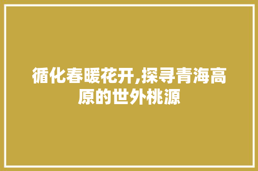 循化春暖花开,探寻青海高原的世外桃源