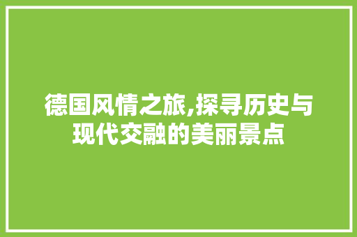 德国风情之旅,探寻历史与现代交融的美丽景点