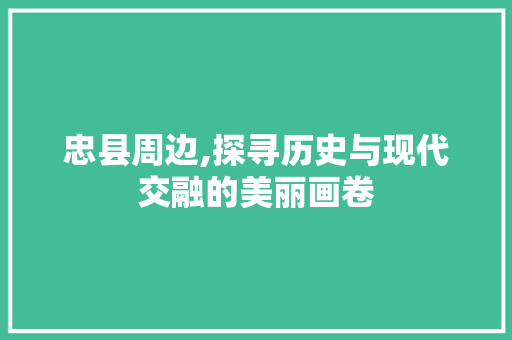 忠县周边,探寻历史与现代交融的美丽画卷