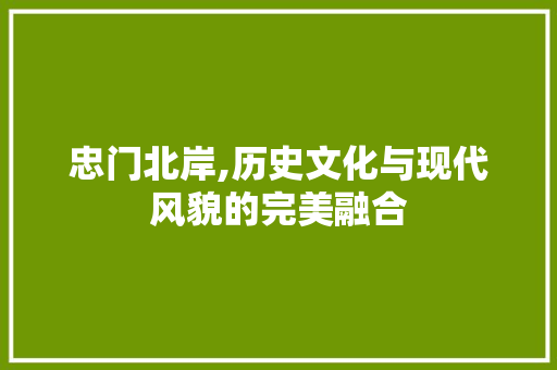 忠门北岸,历史文化与现代风貌的完美融合