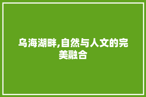 乌海湖畔,自然与人文的完美融合