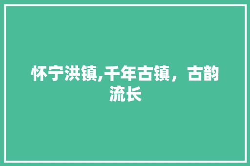 怀宁洪镇,千年古镇，古韵流长