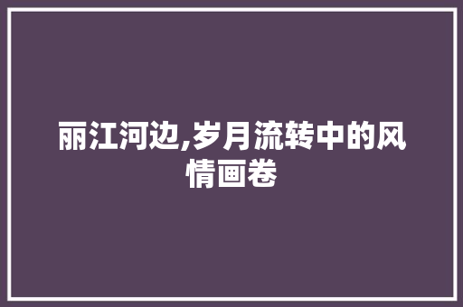 丽江河边,岁月流转中的风情画卷  第1张