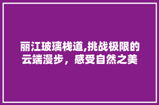 丽江玻璃栈道,挑战极限的云端漫步，感受自然之美  第1张