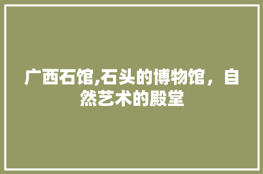 广西石馆,石头的博物馆，自然艺术的殿堂