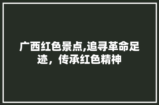 广西红色景点,追寻革命足迹，传承红色精神