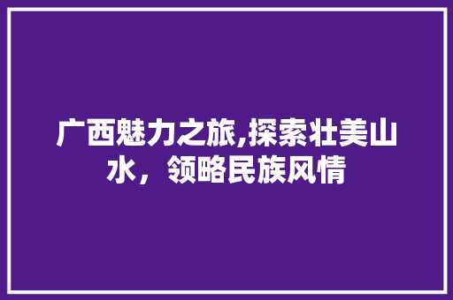 广西魅力之旅,探索壮美山水，领略民族风情