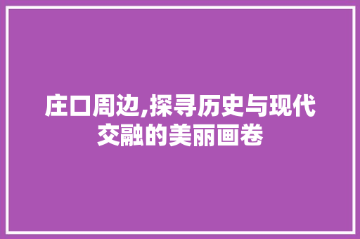 庄口周边,探寻历史与现代交融的美丽画卷