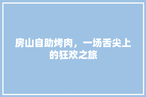 房山自助烤肉，一场舌尖上的狂欢之旅