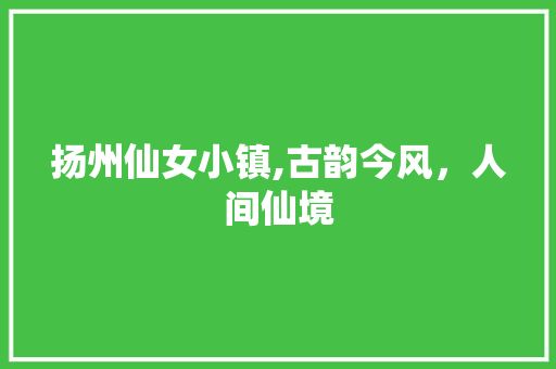 扬州仙女小镇,古韵今风，人间仙境