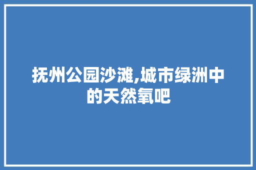 抚州公园沙滩,城市绿洲中的天然氧吧