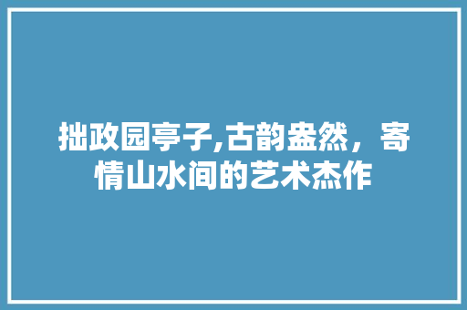 拙政园亭子,古韵盎然，寄情山水间的艺术杰作