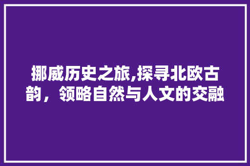 挪威历史之旅,探寻北欧古韵，领略自然与人文的交融