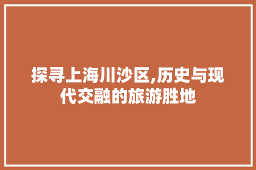 探寻上海川沙区,历史与现代交融的旅游胜地