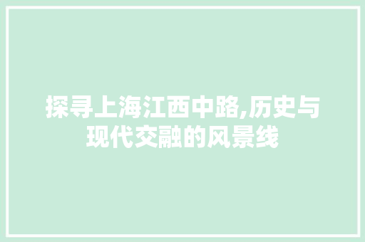 探寻上海江西中路,历史与现代交融的风景线