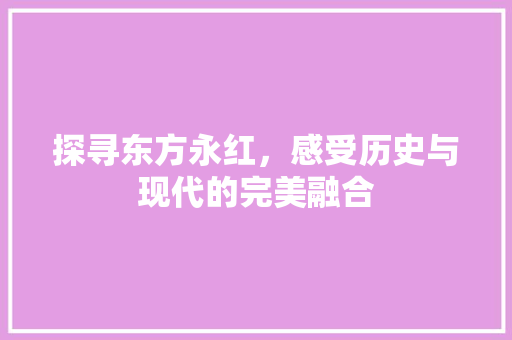 探寻东方永红，感受历史与现代的完美融合