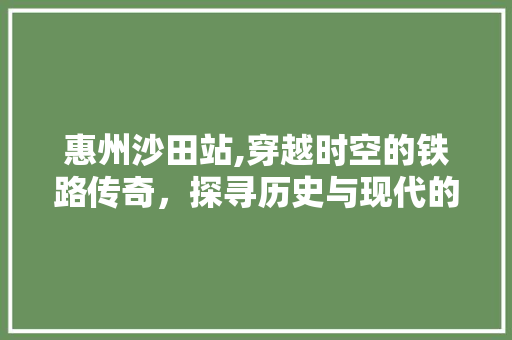 惠州沙田站,穿越时空的铁路传奇，探寻历史与现代的交融