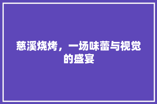 慈溪烧烤，一场味蕾与视觉的盛宴