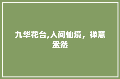 九华花台,人间仙境，禅意盎然