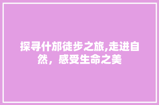 探寻什邡徒步之旅,走进自然，感受生命之美