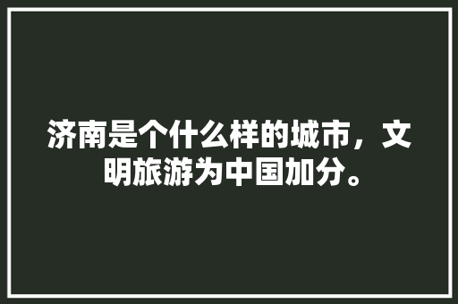 济南是个什么样的城市，文明旅游为中国加分。