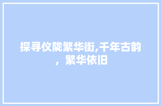 探寻仪陇繁华街,千年古韵，繁华依旧  第1张