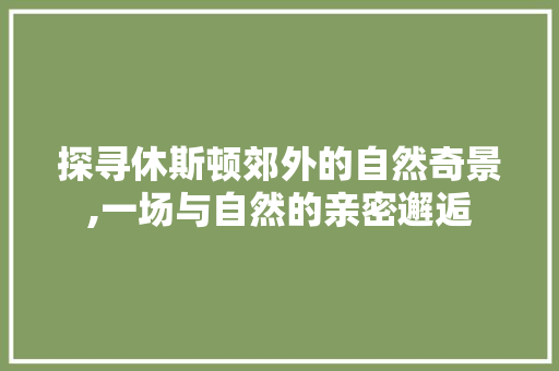 探寻休斯顿郊外的自然奇景,一场与自然的亲密邂逅